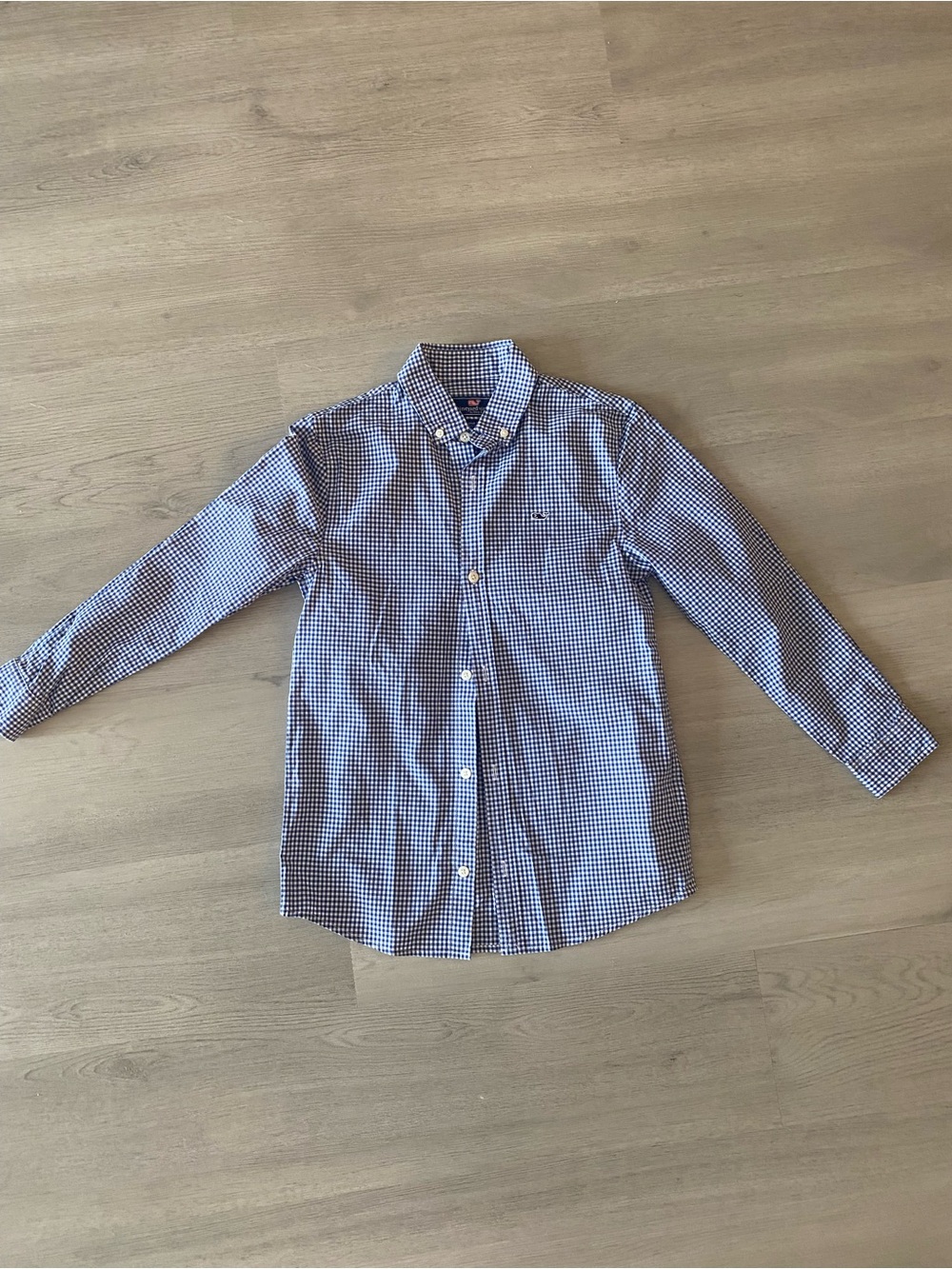 Vineyard Vines Blue and White Check Button-Down Shirt
